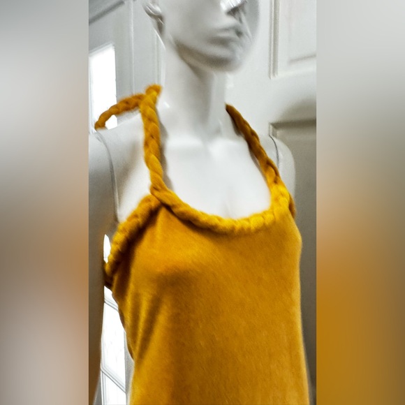 Unbranded Tierra Tassel Fringe Mustard Rope Midi Dress Size Large. - Picture 6 of 12